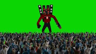 Speakerman Vs Crowd Green Screen