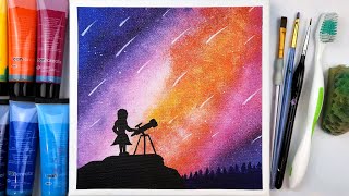 Meteor Shower | Easy Acrylic Painting Idea for Beginners | Step by Step #57 by Cheloc Arts 549 views 1 year ago 4 minutes, 56 seconds