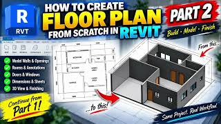 How to create floor plan from scratch in Revit - Tutorial Part 2