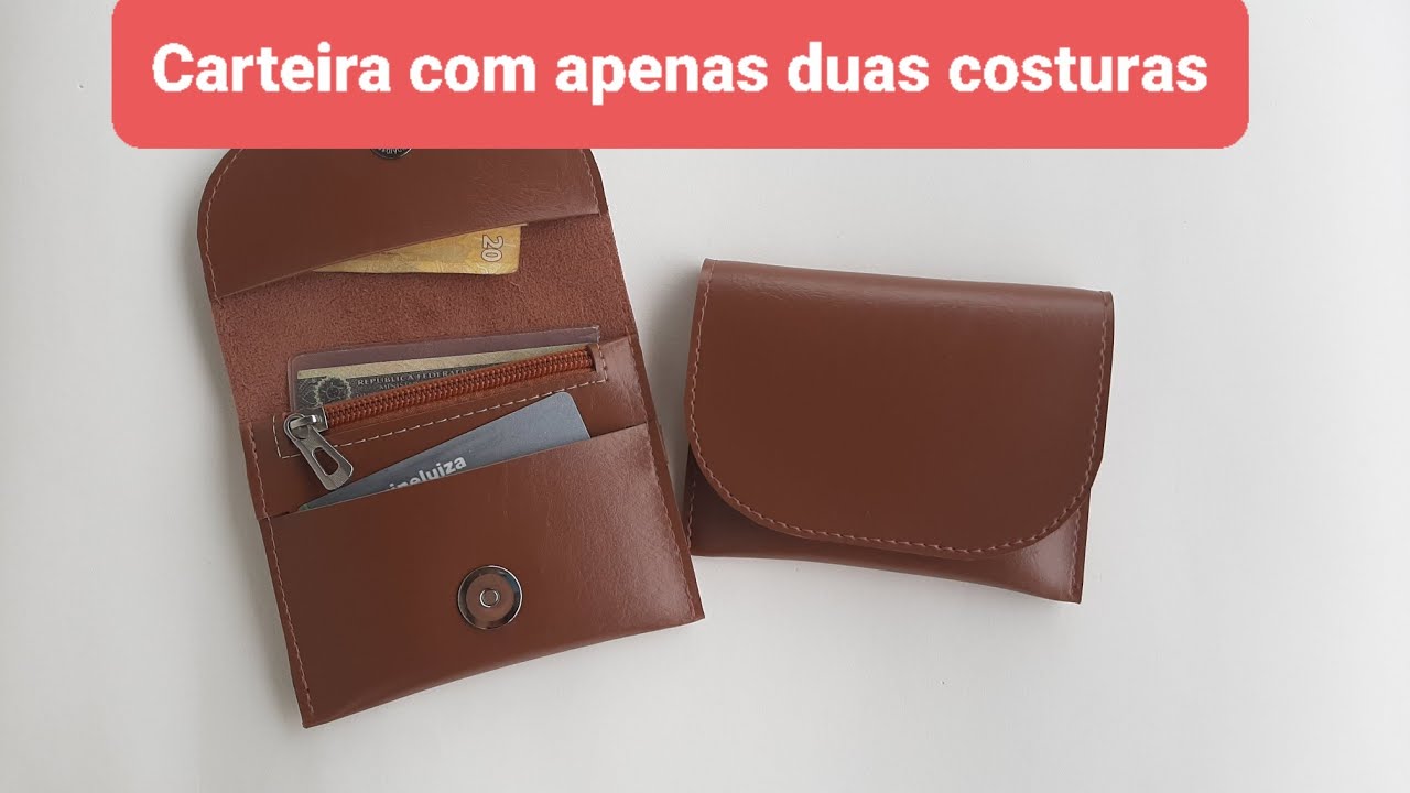 Carteira pequena com apenas duas costuras | Passo a passo | sintético Montana
