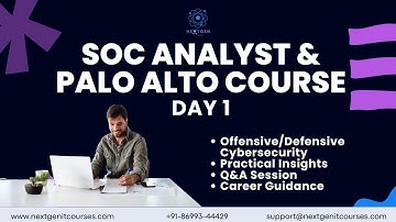 SOC Analyst Training from Scratch | Networking Fundamentals Day 1 | NextGen IT Courses