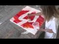 Acrylic painting abstract - Fliessen lassen mit Glas