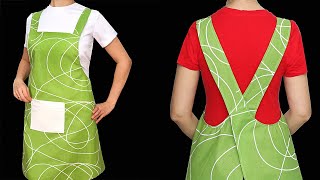 A Japanese apron without ties is easy and simple  comfortable, practical and beautiful!