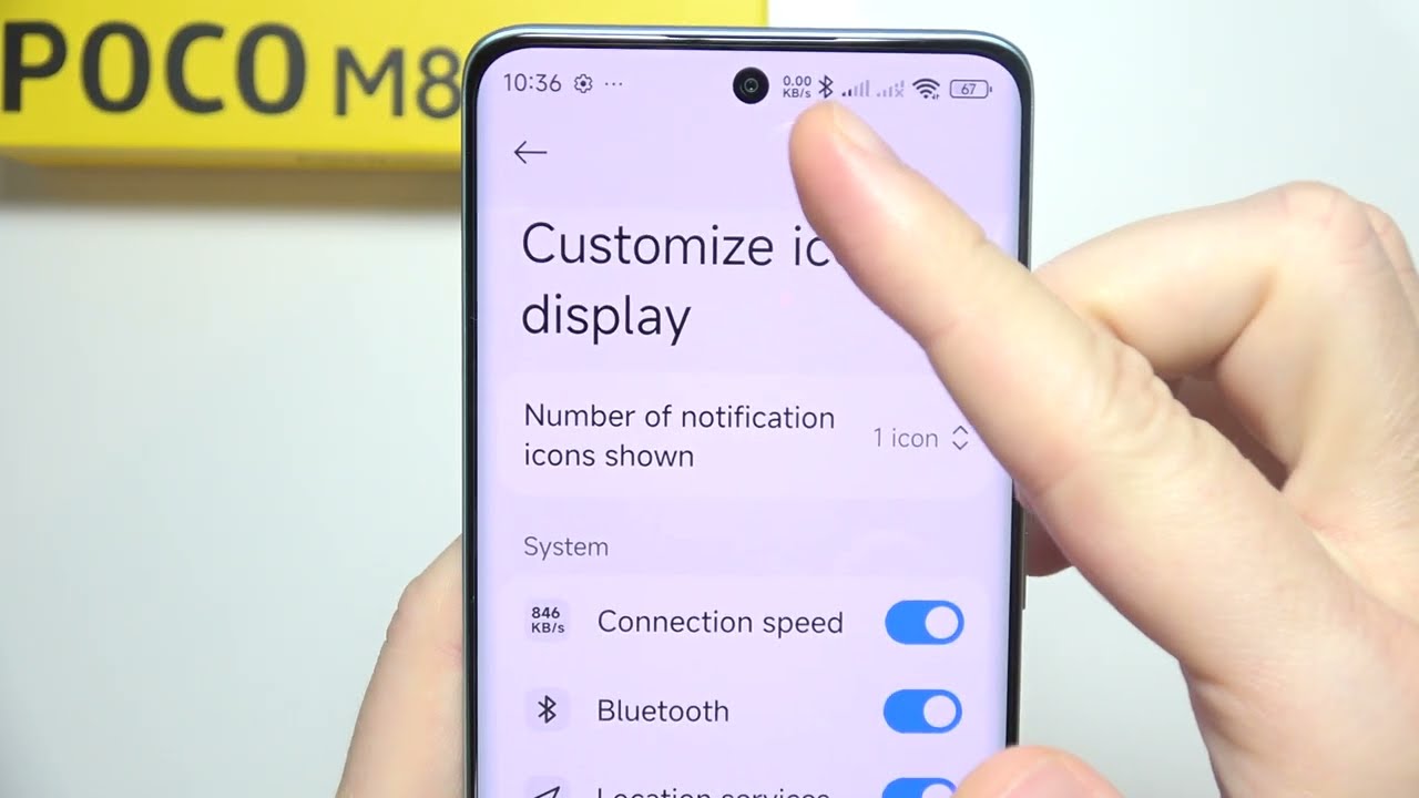POCO M8: Как отобразить скорость сети в строке состояния
