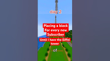 DAY 2: placing a block for every subscriber until i have the eiffel tower  #minecraft #gaming