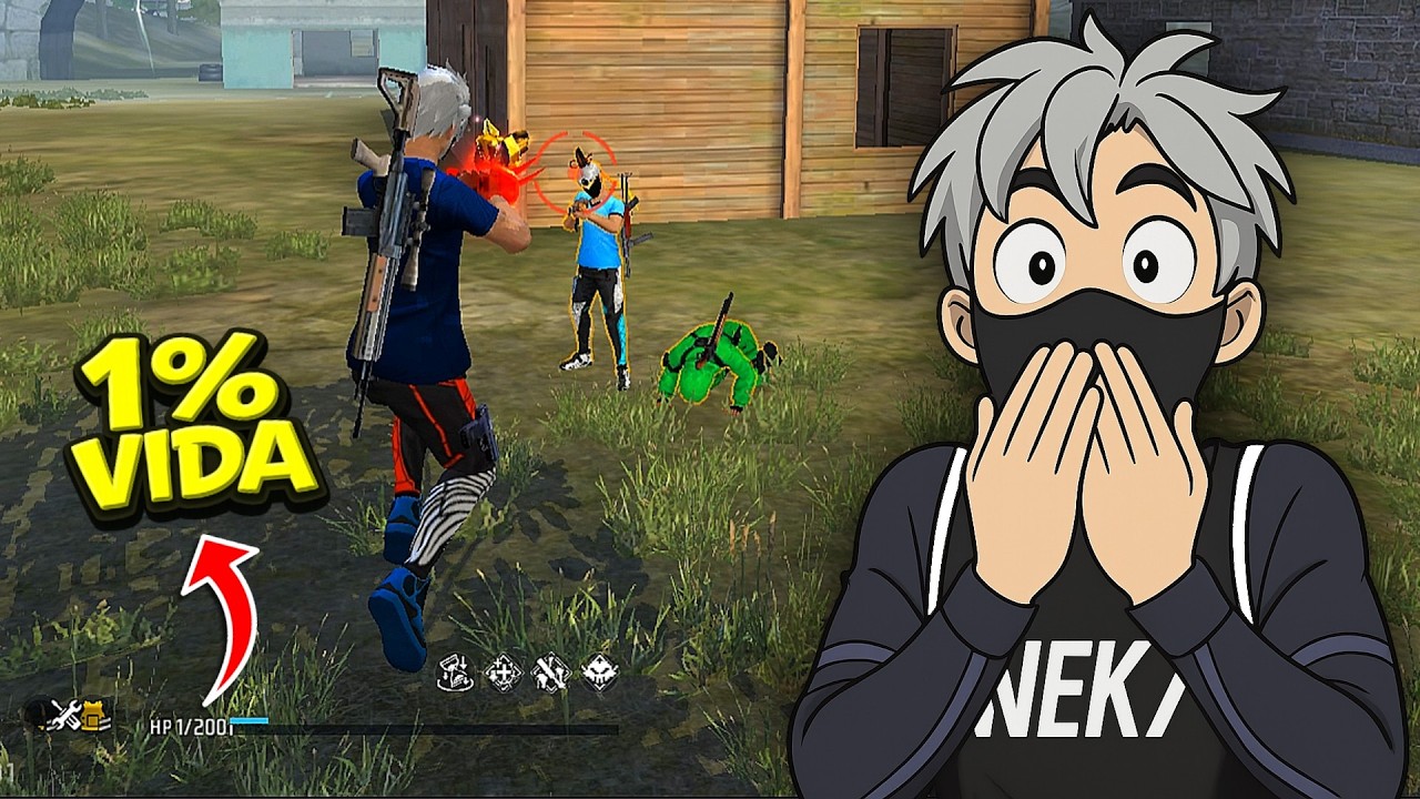 ¡ELIMINE A UNA ESCUADRA COMPLETA CON 1% DE VIDA! 😱🔥 FREE FIRE