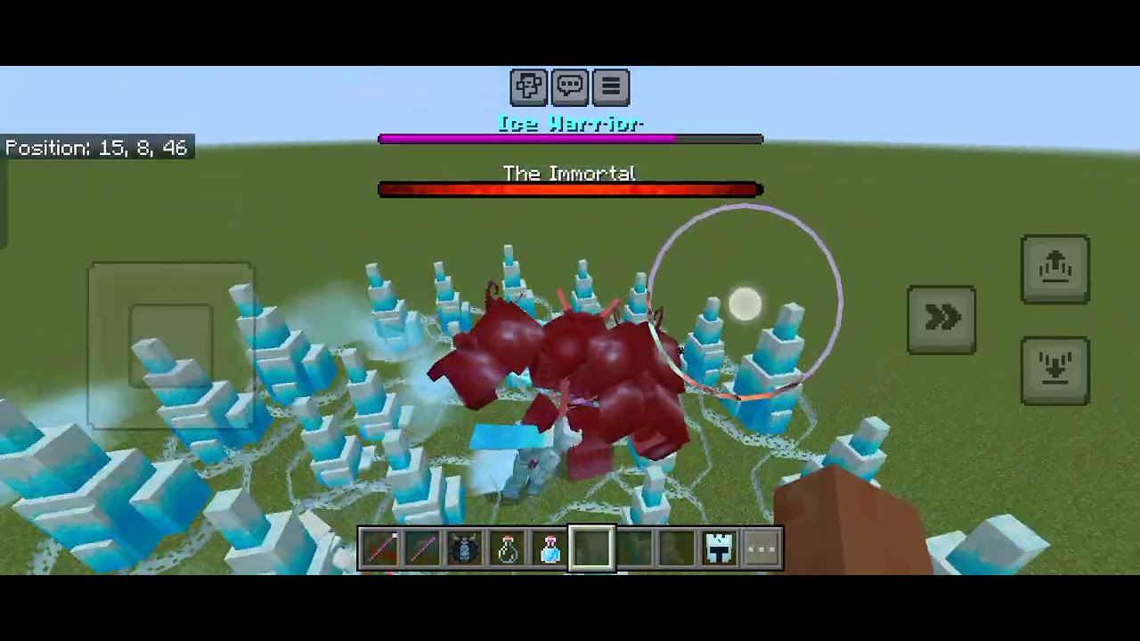 The Immortal vs Ice Warrior In Minecraft Bedrock Mob Battles