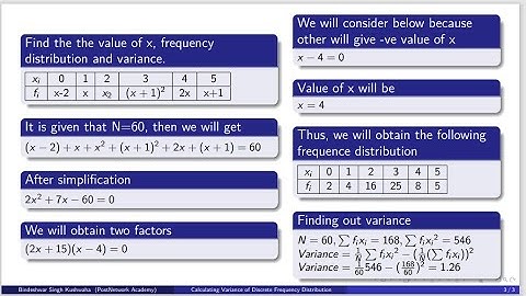 Video #79 Data Science and A.I. :Measures of Dispersion : Variance of Discrete Freq. Distribution