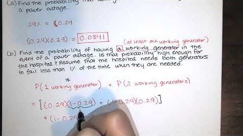 Problem 4.2.26 - Find the probability that multiple generators fail. - Statistics HW Help