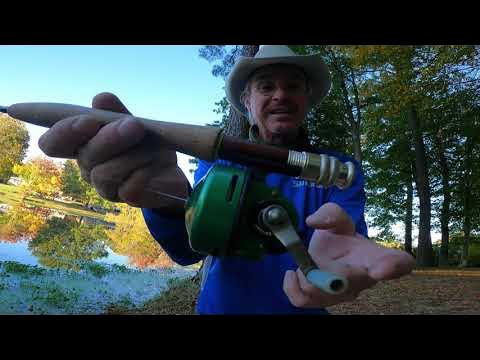 Crazy Combo that actually works great!! Johnson Century model 100 on  a.Fly Rod?? 