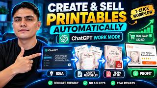 Automatically Create & Sell Digital Printable Product with ChatGPT Work Mode using Printablegenie