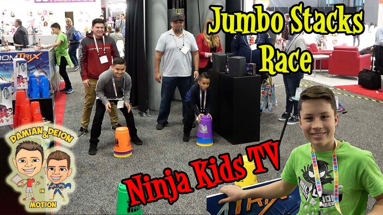 TOY DEMO with NINJA KIDS TV | GOLIATH GAMES | TOY FAIR 2019 DAY 3 | D&D SQUAD