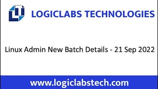 Linux Admin New Batch Details - 21 September 2022