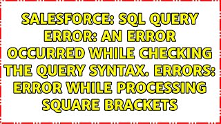 Famous SQL Query Error: An error occurred while checking the query syntax. Errors: Error while... Net Worth