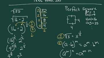 simplifying the square root of a whole number less than 100