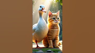Cute kitten cat with ducklings #shorts #shortsfeed #cat #ai #ducklingspro #duck #ducktape