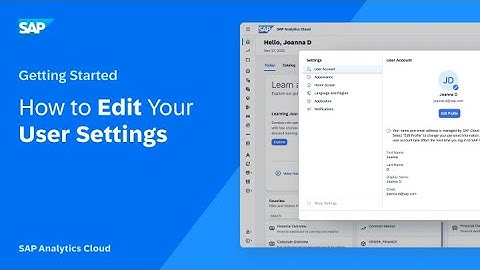 How to Edit Your User Settings: SAP Analytics Cloud