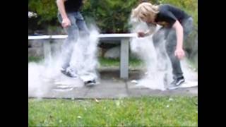 2 Kickflips with flour effect