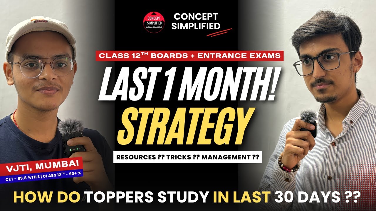BOARD EXAM 2026 🔥 How do Toppers Study in Last 30 Days | 12th HSC BOARDS 🔥 MHT CET 2026 STRATEGY
