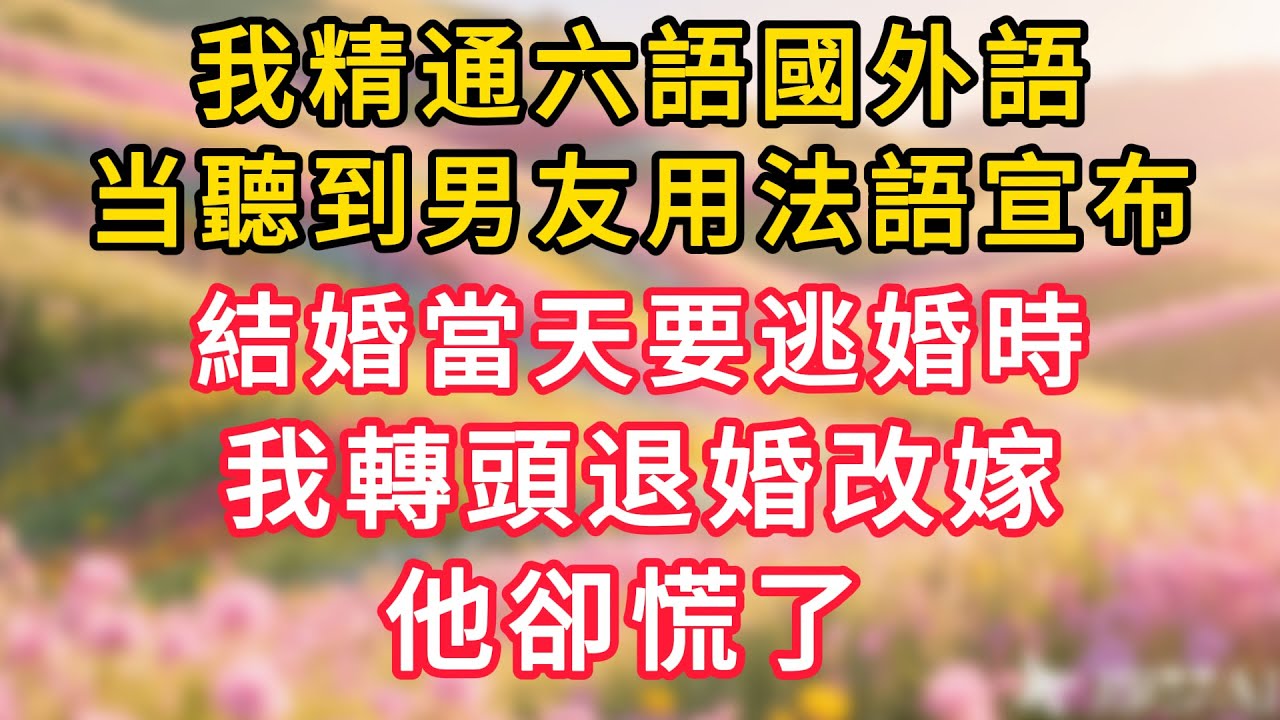 我精通六語國外語，聽到男友用法語宣布，結婚當天逃婚時，我轉頭退婚改嫁，他卻慌了！#情感故事 #為人處世 #生活经验