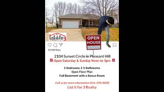 Open House this Saturday & Sunday in Pleasant Hill MO #realestate #realtor #realestateinvesting