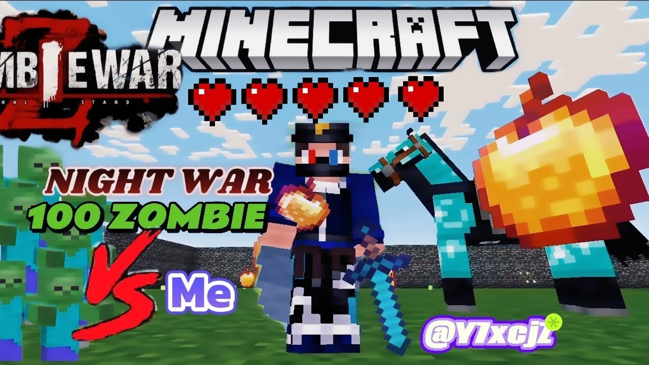 🌙⚔️ Night War With 100 Zombies in Minecraft (Insane Survival Battle!).   