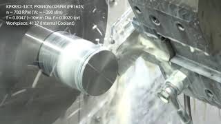 Demo of the KYOCERA KPK Jet Coolant Through Series Cut-Off Blade
