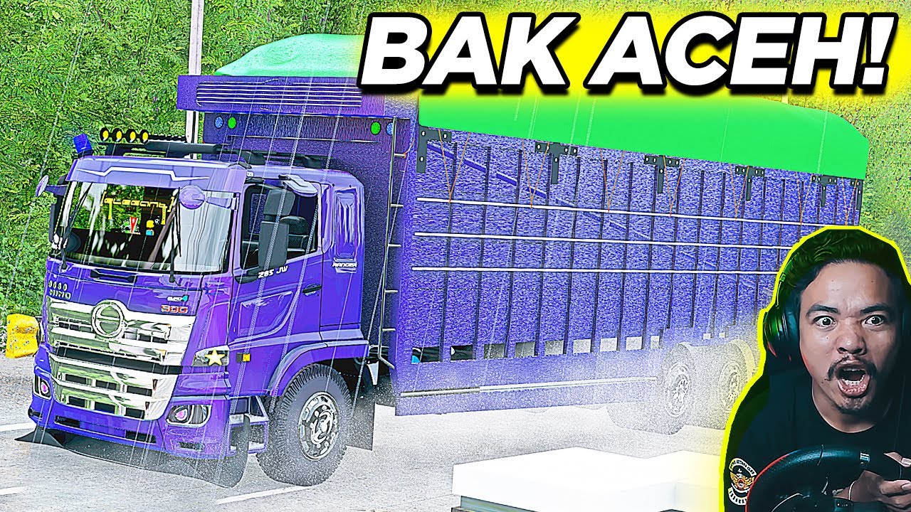 Hujan Badai Extreme Truk Hino Bak Aceh Nekat - ETS2