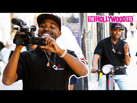Ray J Becomes A TMZ Paparazzi To Promote His New E-Bike With Princess Love On Melrose Ave. In L.A.