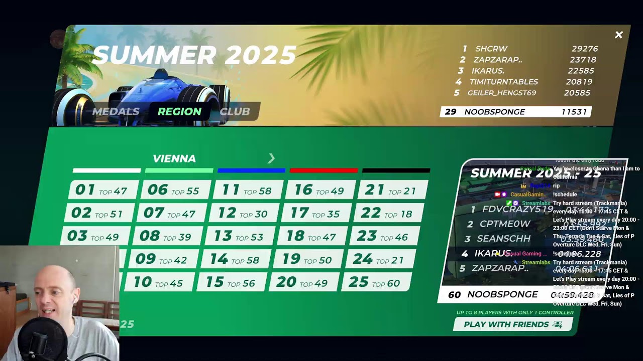 Trackmania Summer 2025 Author Medal attempts on track 21, 22, PB attempts on 10, 25