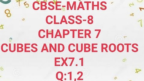 CBSE-MATHS|Class 8|Chapter 7|Cubes and cube roots|Ex:7.1|Q.1,2|in Malayalam|MJ Academy