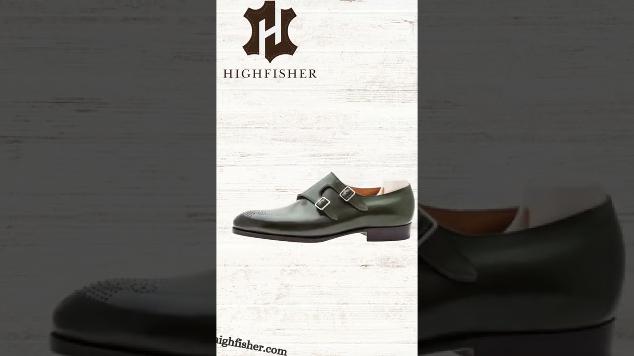 Green Double Strap Monk Shoes