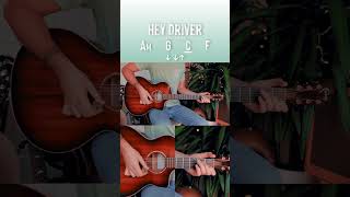 Hey Driver Zach Bryan Guitar Tutorial (Chorus & Bridge) // Hey Driver Guitar Lesson #Shorts