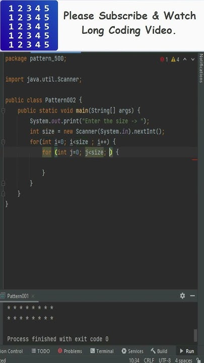 Java Pattern-02 | 500 Java Pattern Programs #shorts #java #coding # ...