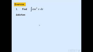 integrating sine squared x and cos squared x