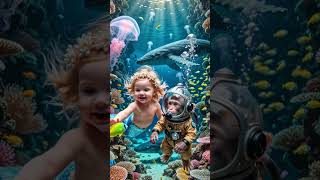 Baby Mermaid &amp; Monkey Explore The Deep Ocean! 🧜‍♀️🐠