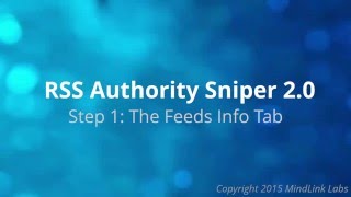 Feeds Info Tab - RSS Authority Sniper 2.0 Help