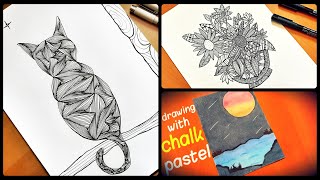feeling stressful?! relax with these drawings  zentangle drawing| chalk drawing|#zentangle #pastel