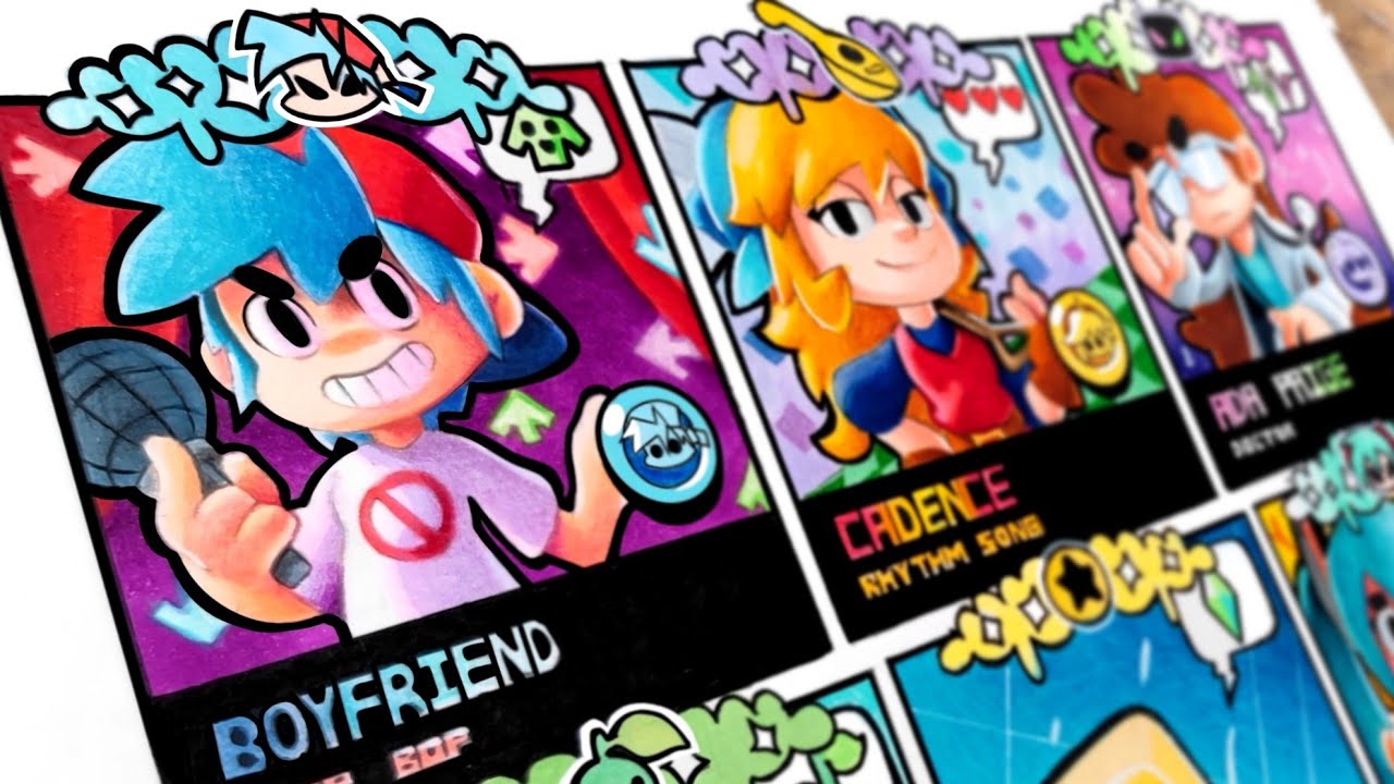 Drawing Music Games In Brawl Stars Style - Boyfriend, Cadence, Miku, Ada Paige, Entbrat, Cube