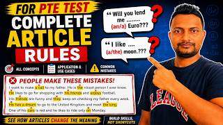 Stop Guessing Articles! Learn A, An & The Like a Pro / Native | Complete PTE Grammar