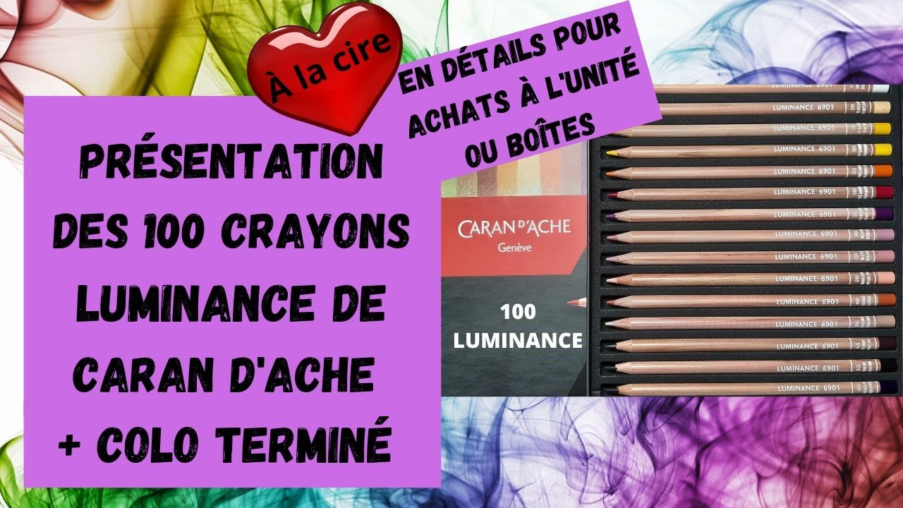 🎨MATÉRIEL DE COLORIAGE🎨 DÉTAILS 100 CRAYONS LUMINANCE DE CARAN D'ACHE🎨