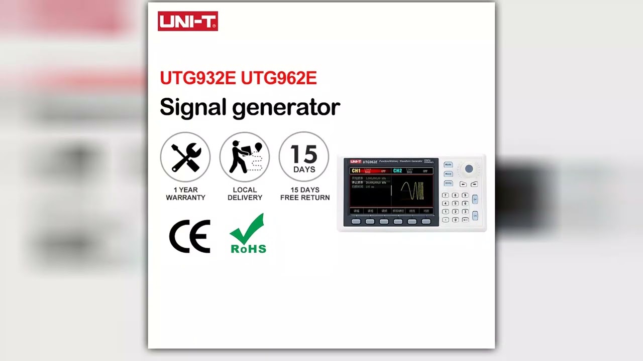 UNIT UTG932E UTG962E Function Arbitrary Waveform Generator Signal Source Dual Channel 200MSs 14bits