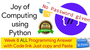 NPTEL The Joy of Computing using python week 8 all 3 programming assignment answer with link of code