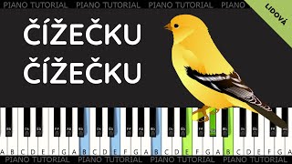 Čížečku, Čížečku - Lidová Easy Piano Tutorial Jak Hrát Noty