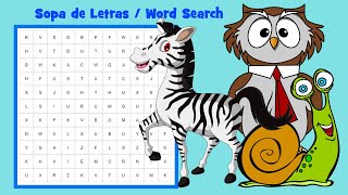 #04 Sopa de Letras / Word Searches - ANIMALES / ANIMALS 💡 screenshot 4