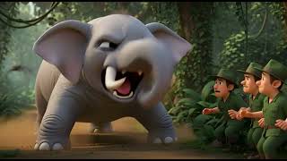 How To Mother Elephant Saves Her Baby From Hunters I Emotional Story Cartoon Animation Bottoons