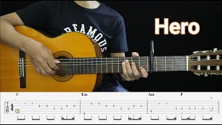 Hero - Cash Cash, feat. Christina Perri - Fingerstyle Guitar Tutorial TAB   Chords   Lyrics