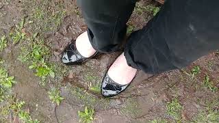 Brand New Black Patent Flats Walk In Mud Part 2