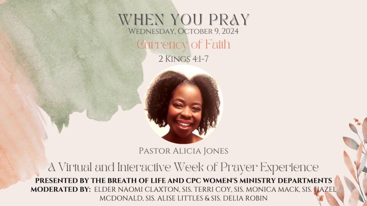 Grieving In Hope - Pastor Alicia Jones ~ Virtual Week of Prayer Night 3