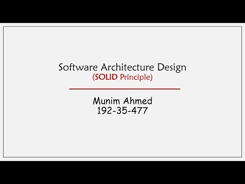 Software Architecture Design -(SOLID Principle)